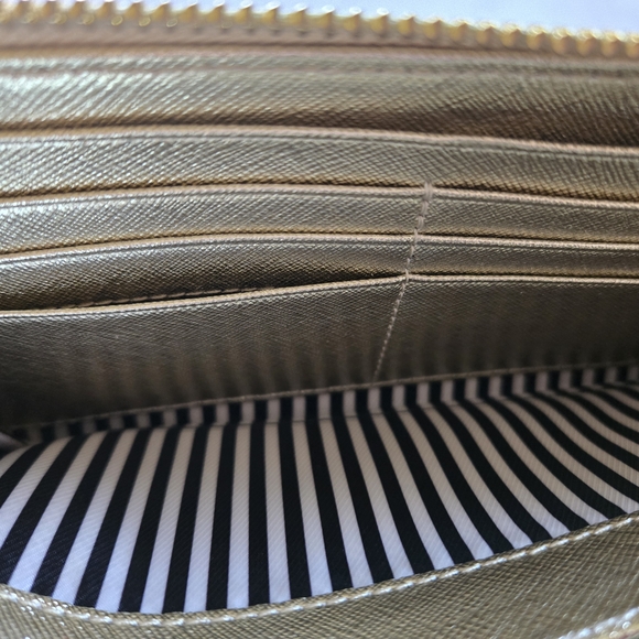 Kate Spade Gold Zip-Around Wallet - Picture 11 of 14